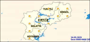 24.05.2025 Malatya da hava durumu